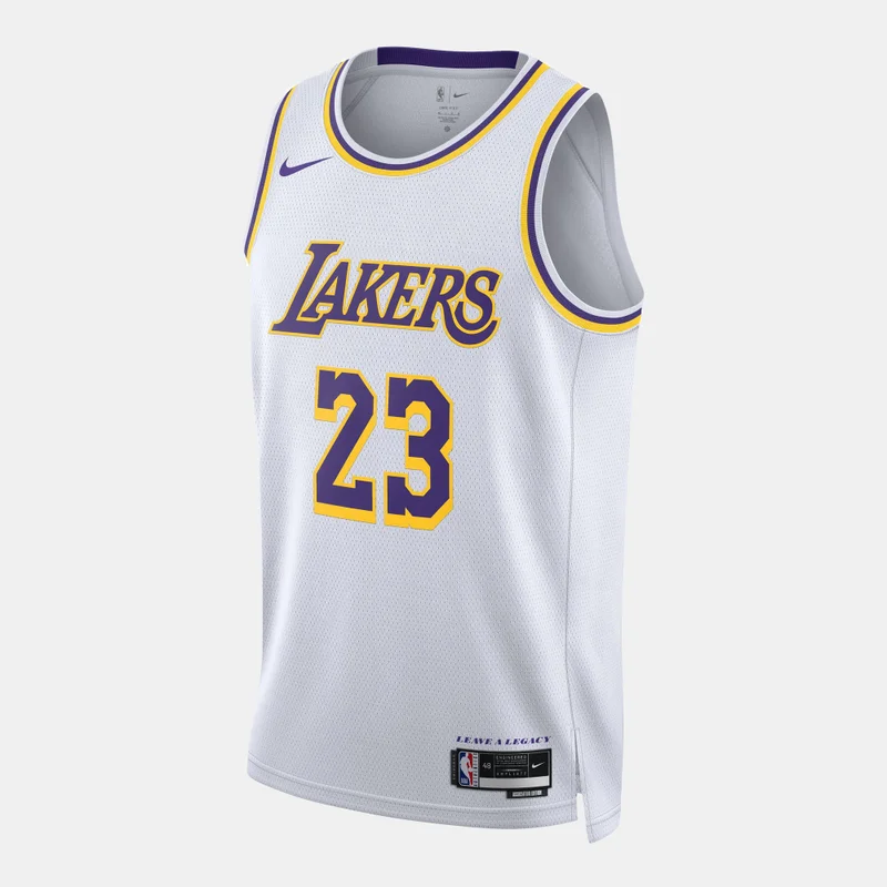 Nike White Men's NBA 22/23 Los Angeles Lakers Association Edition Swingman Basketball Jersey for Men | Best Price UAE