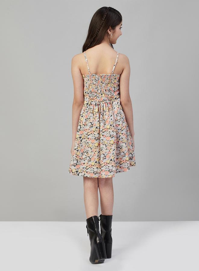 ستايلو بج فستان ستايلو بطبعة زهور وتفاصيل ربط - Image 5