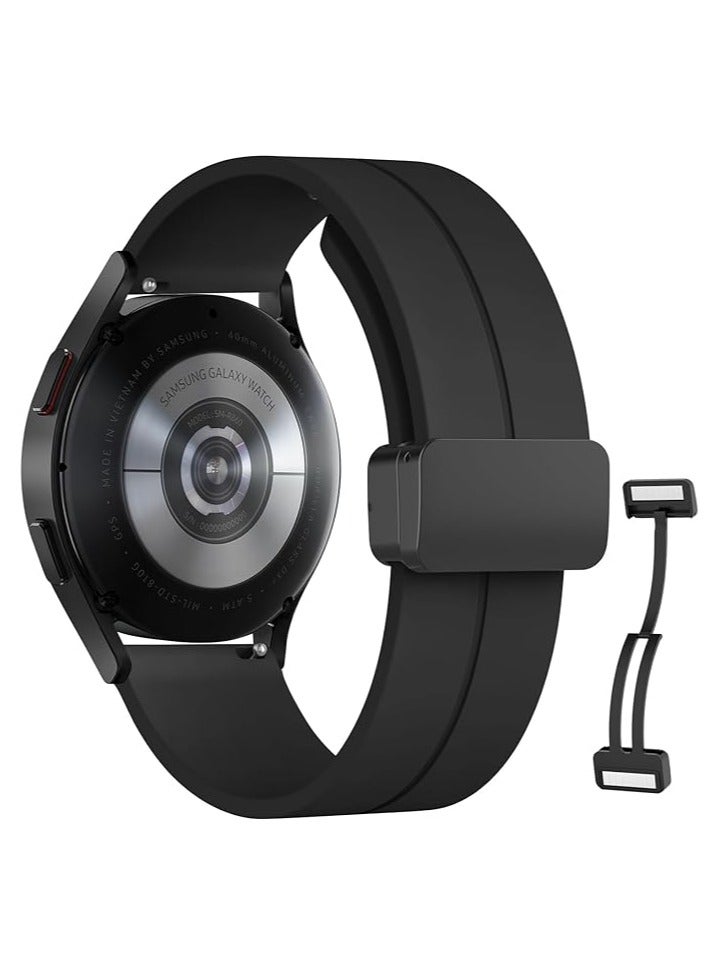 DUSALA Silicone Band With Magnetic folding Buckle for Samsung Galaxy Watch 6/5/4 Watch 5 Pro Quick Release Silicone Straps for Women Men 20mm - Image 1