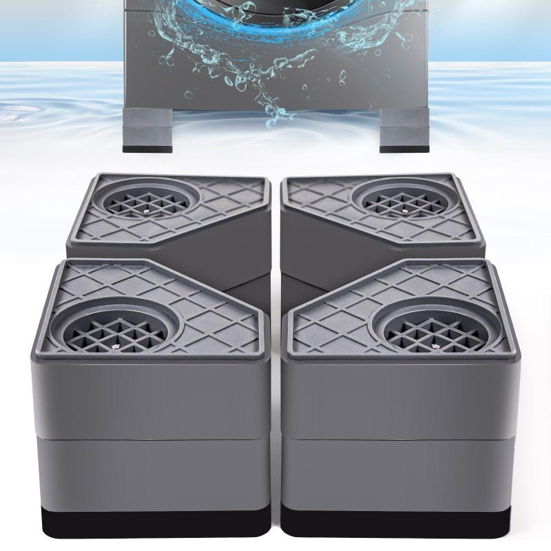 CUISIBOT 4Pcs Anti Vibration Pads for Washing Machine, Stops Washer Dryer Moving, Prevents Noise, Vibration Transfer, Antivibration Stabilizer Support Feet (Increase3.14in) - Image 1