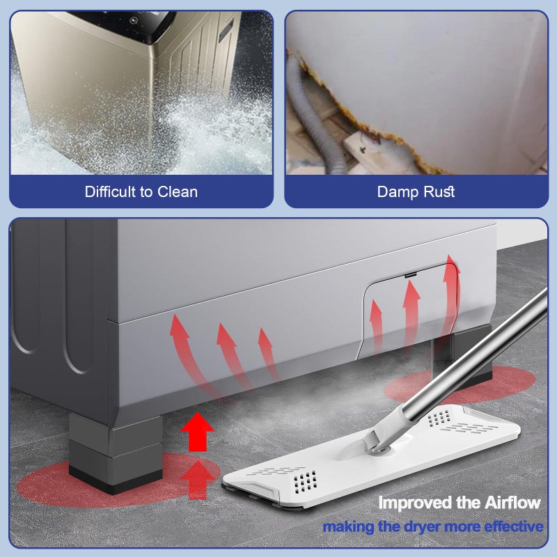 CUISIBOT 4Pcs Anti Vibration Pads for Washing Machine, Stops Washer Dryer Moving, Prevents Noise, Vibration Transfer, Antivibration Stabilizer Support Feet (Increase3.14in) - Image 5