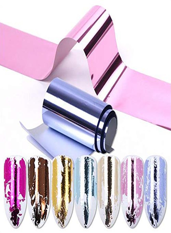 MWOOT 10 Rolls Metallic Color Holographic Nail Foil Transfer Sticker Set, Starry Sky Manicure Kit (Gold, Silver, Rose Gold, Red) - Image 2