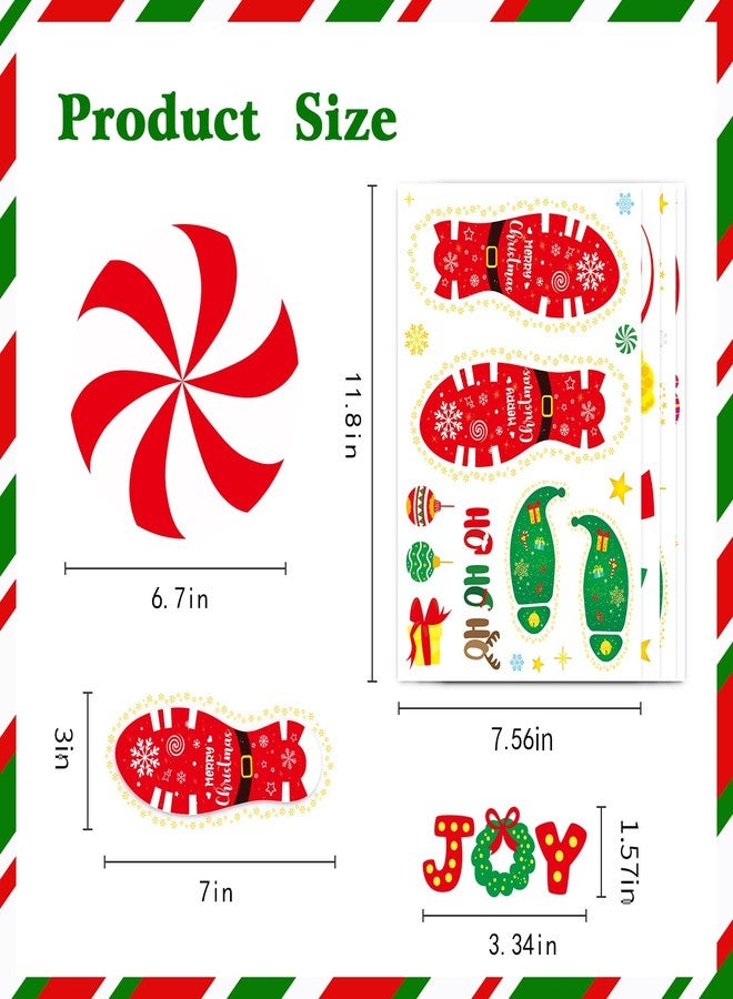 Omlisca Christmas Peppermint Floor Decals Footprints Stickers 264 Pieces - Wall Decal for Candy Land Party Decorations, Xmas Candy Stickers for Classroom, Living Room, Home Office Decor - Image 4