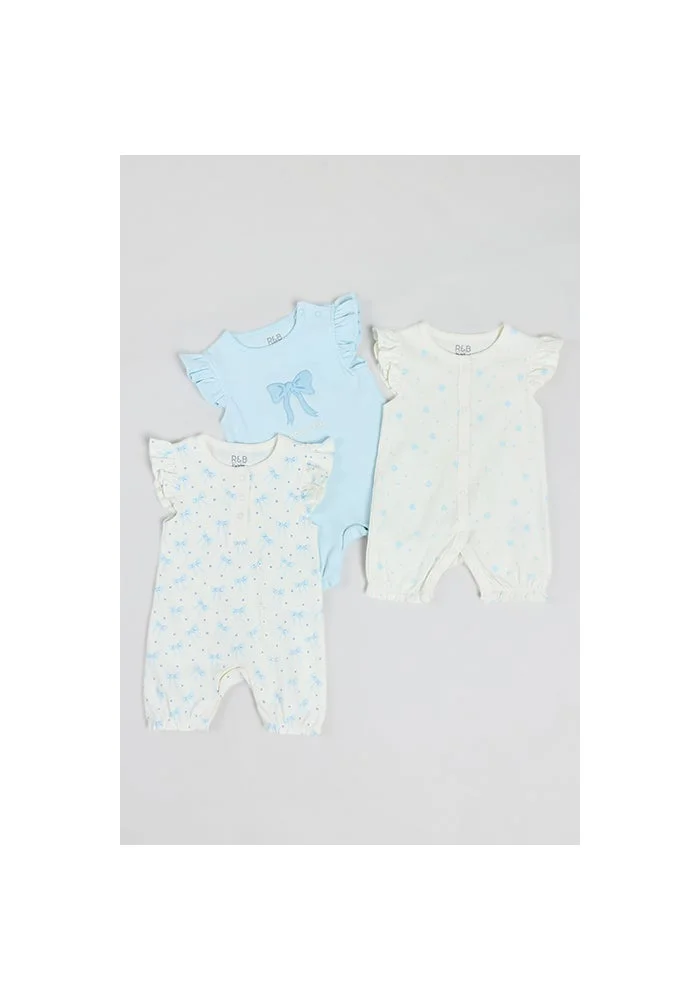 أر أند بي 3 Pack Printed Rompers