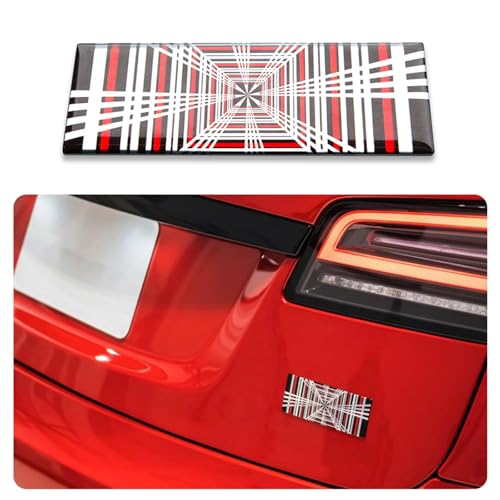 Heenvn Plaid Badge Sticker for Tesla Model 3 Y S X Cybertruck Space Tunnel Emblem Sticker Performance Exterior Rear Trunk Accessories - Image 1