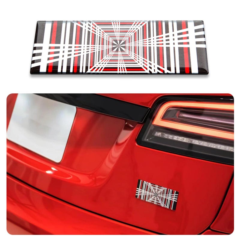 Heenvn Plaid Badge Sticker for Tesla Model 3 Y S X Cybertruck Space Tunnel Emblem Sticker Performance Exterior Rear Trunk Accessories - Image 3