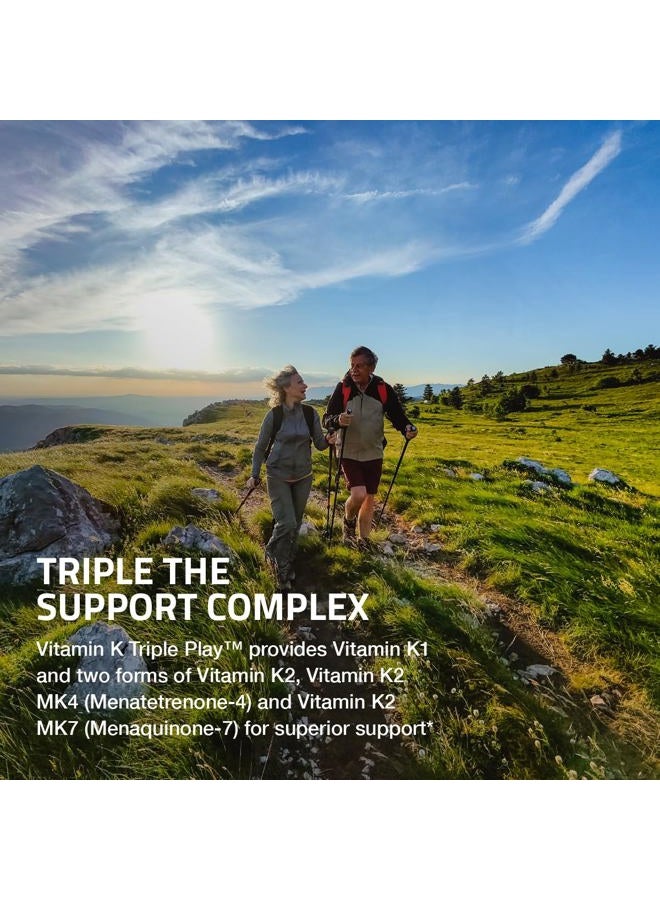 Bronson Vitamin K Triple Play (Vitamin K2 MK7 / Vitamin K2 MK4 / Vitamin K1) Full Spectrum Complex Vitamin K Supplement, 180 Capsules - Image 4