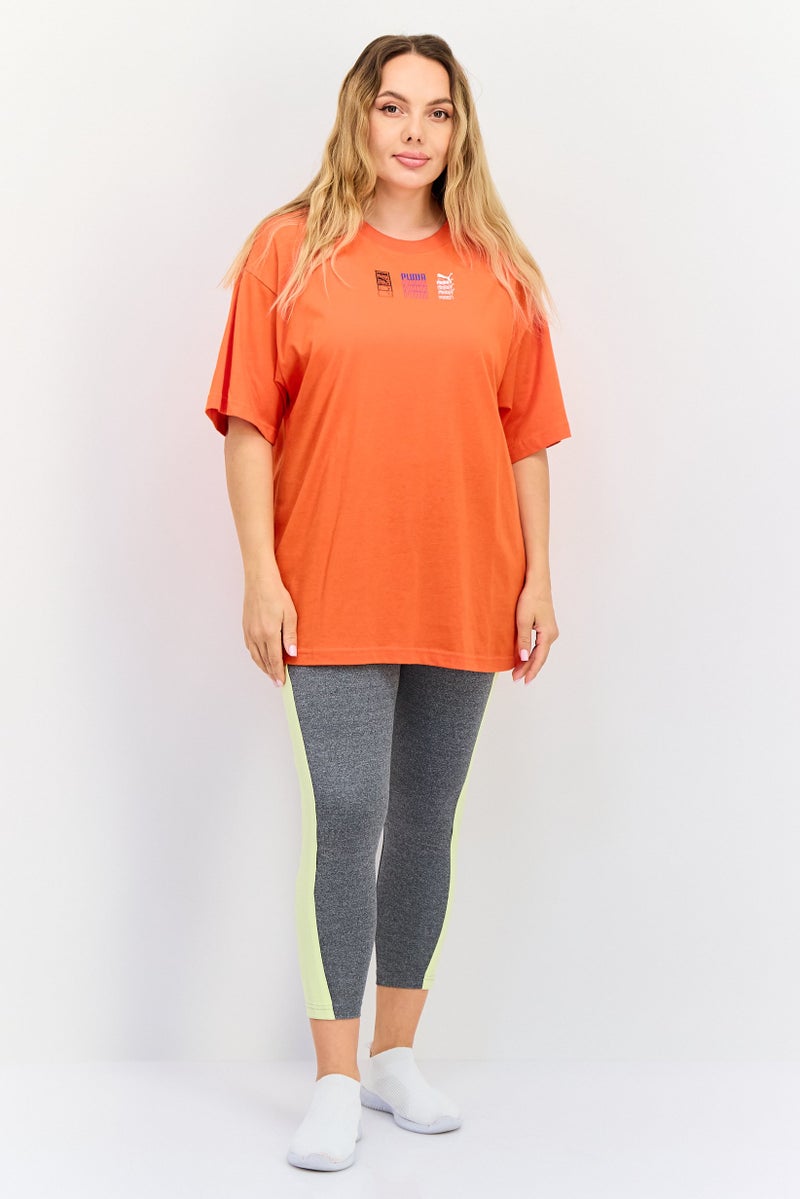 PUMA تي شيرت رياضي نسائي قصير الأكمام في الهواء الطلق، برتقالي - Image 3