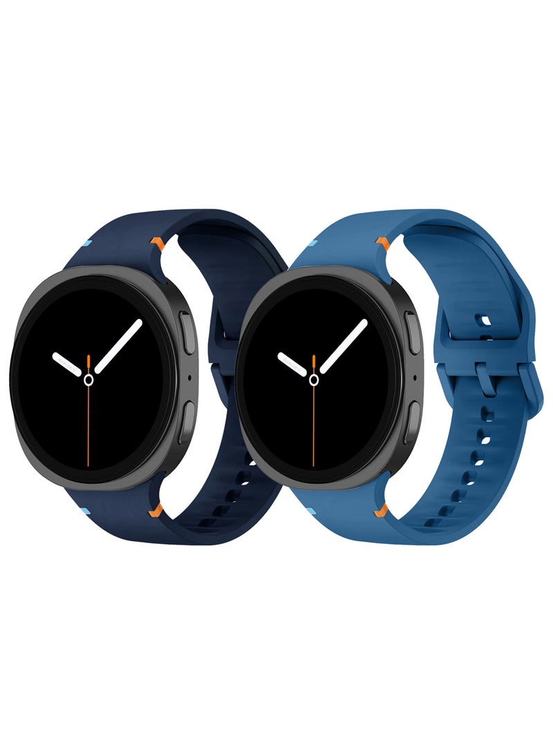 2Packs Sport Band for Galaxy Watch 8 40mm 44mm and Watch 8 Classic 46mm, Silicone Replacement Strap, M/L Size - Image 2