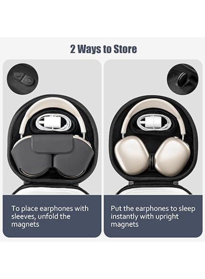 AirPods Max Case, Waterproof Case with Sleep Mode, Dustproof Carrying Bag, Travel Bag for AirPods Max, Black. - Image 2