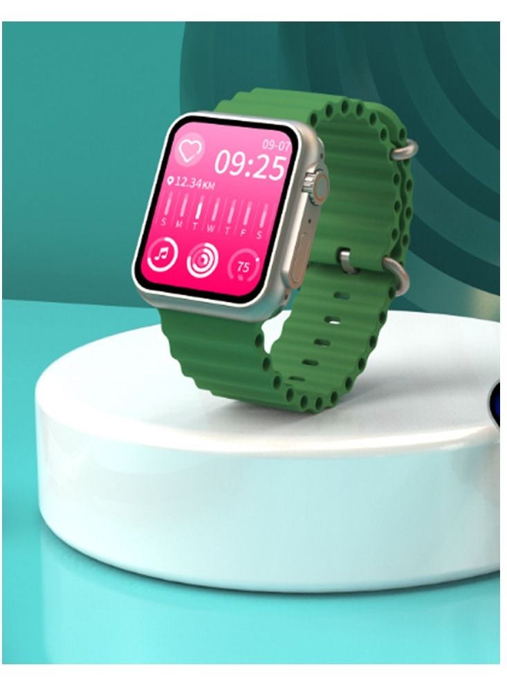 modio - Modio MC77 Smart Watch Ultra Green with Two Set Strap for Men's and Boys - Image 1