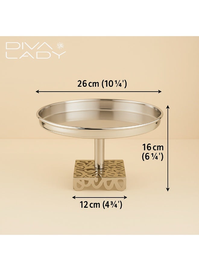 DIVA LADY Luxury Serving Stand with Decorative Base – A Touch of Elegance for Your Table (26 cm Diameter) - Image 2