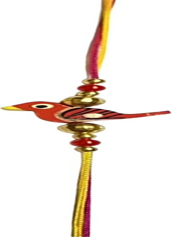 Krishna Rakhi Fancy Brown Wooden Bird pendal with Environment Friendly for Rakshabandhan for Men and Boys - Image 3