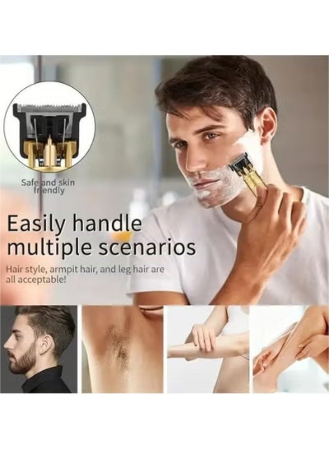 كيميل ماكينة حلاقة كهربائية بتصميم فرعوني فاخر – شاشة رقمية LCD، جسم معدني منقوش برموز فرعونية، شحن USB-C، بطارية 1200 مللي أمبير، أداء احترافي - Image 5