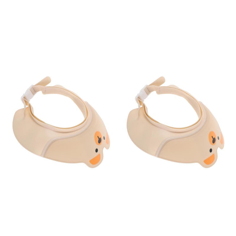 2pcs Adjustable Baby Shower Cap for Kids Hair Washing Shield Hat Cute Cartoon Design Toddler Bath Visor for Eye And Ear - Image 1