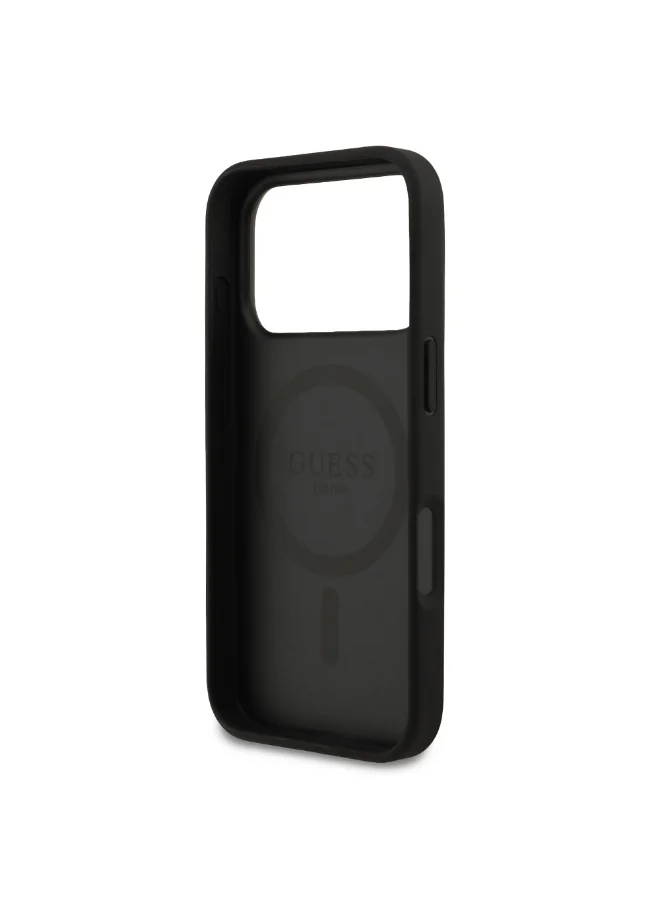 GUESS iPhone 17 Pro Max MagSafe 4G PU Leather Case With Classic Logo  /  Magsafe Compatible / Ultra Slim / lightweight design / Easy Installation - Black