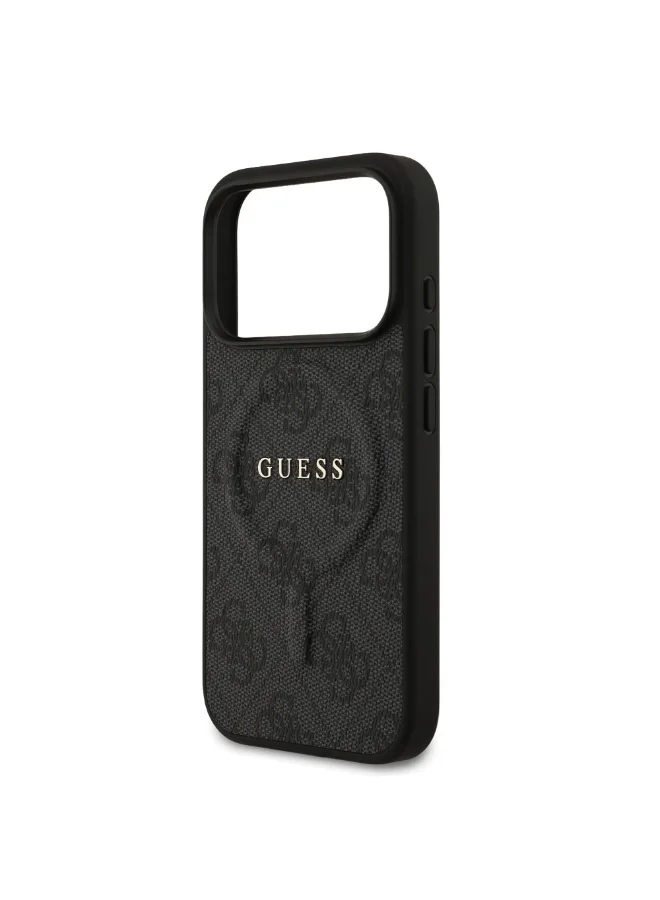 GUESS iPhone 17 Pro Max MagSafe 4G PU Leather Case With Classic Logo  /  Magsafe Compatible / Ultra Slim / lightweight design / Easy Installation - Black