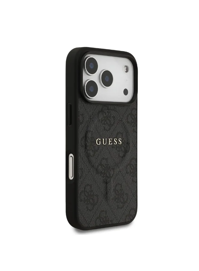 GUESS iPhone 17 Pro Max MagSafe 4G PU Leather Case With Classic Logo  /  Magsafe Compatible / Ultra Slim / lightweight design / Easy Installation - Black