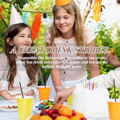 MAQIHAN Cocktail Straws - Black Plastic Straws Sip Stirrers 5 Inch Drink Stirrer Sticks Disposable Drinking Stir Stick For Coffee, Milk, Juice, Cocktail, Chocolate, Suit For Party, Bar. (600) - Image 4