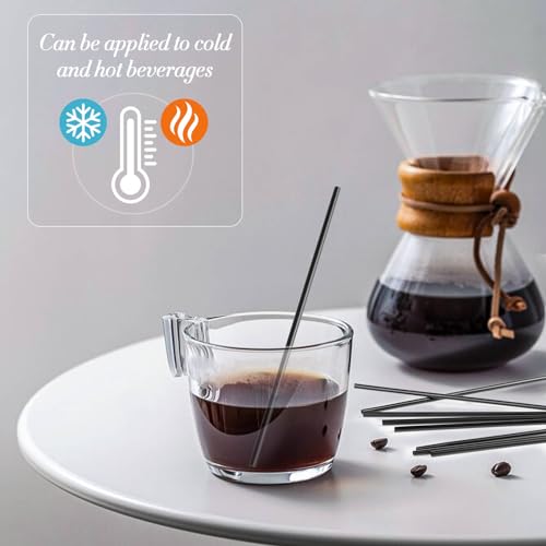 MAQIHAN Cocktail Straws - Black Plastic Straws Sip Stirrers 5 Inch Drink Stirrer Sticks Disposable Drinking Stir Stick For Coffee, Milk, Juice, Cocktail, Chocolate, Suit For Party, Bar. (600) - Image 3