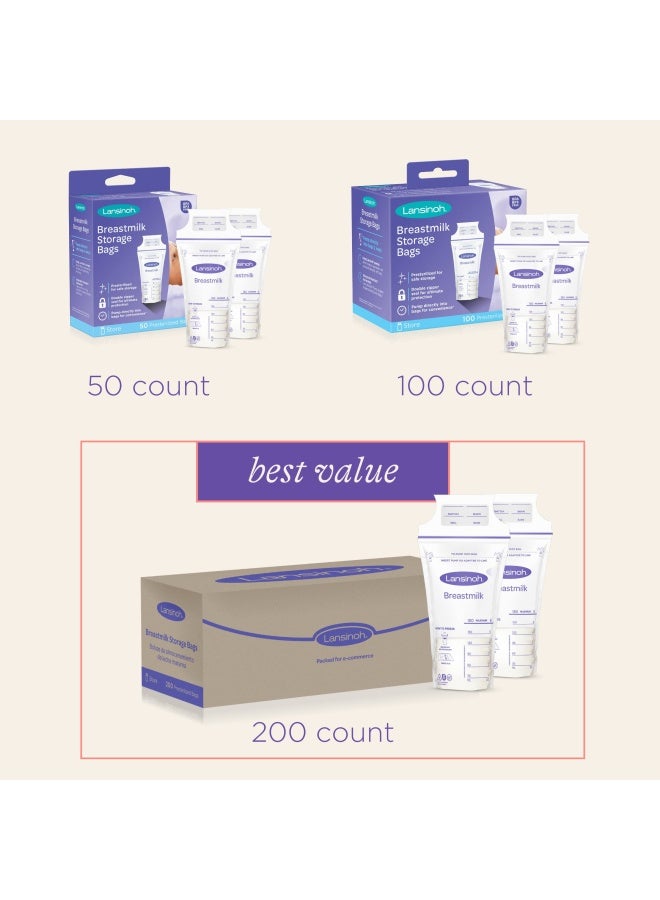 Lansinoh Breastmilk Storage Bags  200 Count Value Pack  Easy To Use Milk Storage Bags For Breastfeeding  Presterilized  Hygienically Doubled-Sealed  For Refrigeration And Freezing  6 Ounce - Image 5