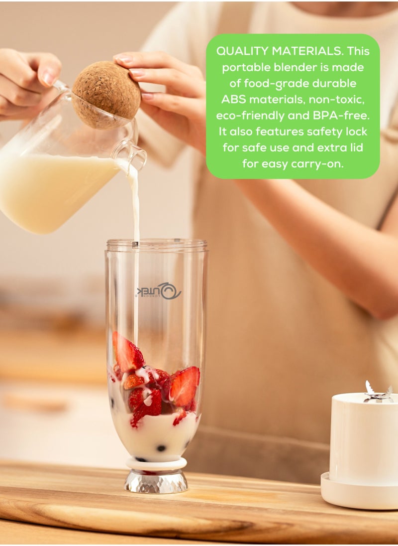 QUTEK FreshBlend smart portable Blender Food-grade durable ABS Material Non-Toxic, Eco-friendly and BPA free 6 powerful and fast blades 2*1200mAh rechargeable battery  - Image 3