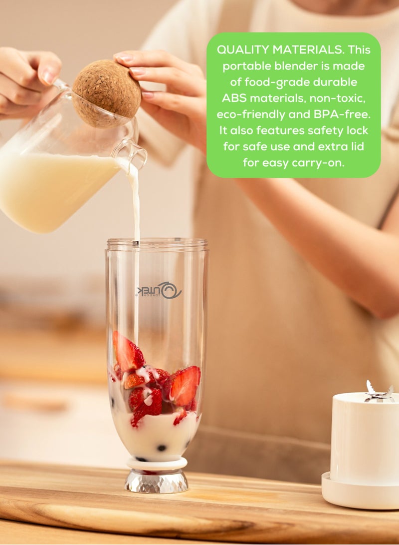 QUTEK Qutek FreshBlend Portable Blender – 500ml Personal Blender with 6 Stainless Steel Blades, Type-C USB Rechargeable, Food-Grade ABS – Smoothie Maker for Shakes, Juices & Protein Drinks  - Image 4