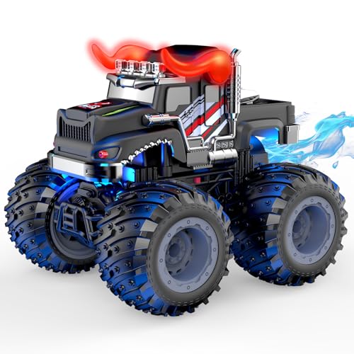 AUUGUU Remote Control Car 24GHz Monster Trucks Toys with Light Spray Birthday Gift for Kids 3 4 5 6 7 8 All Terrain RC Cars Toddler Toys for Boys Girls 3 Year Old Bull - Image 1