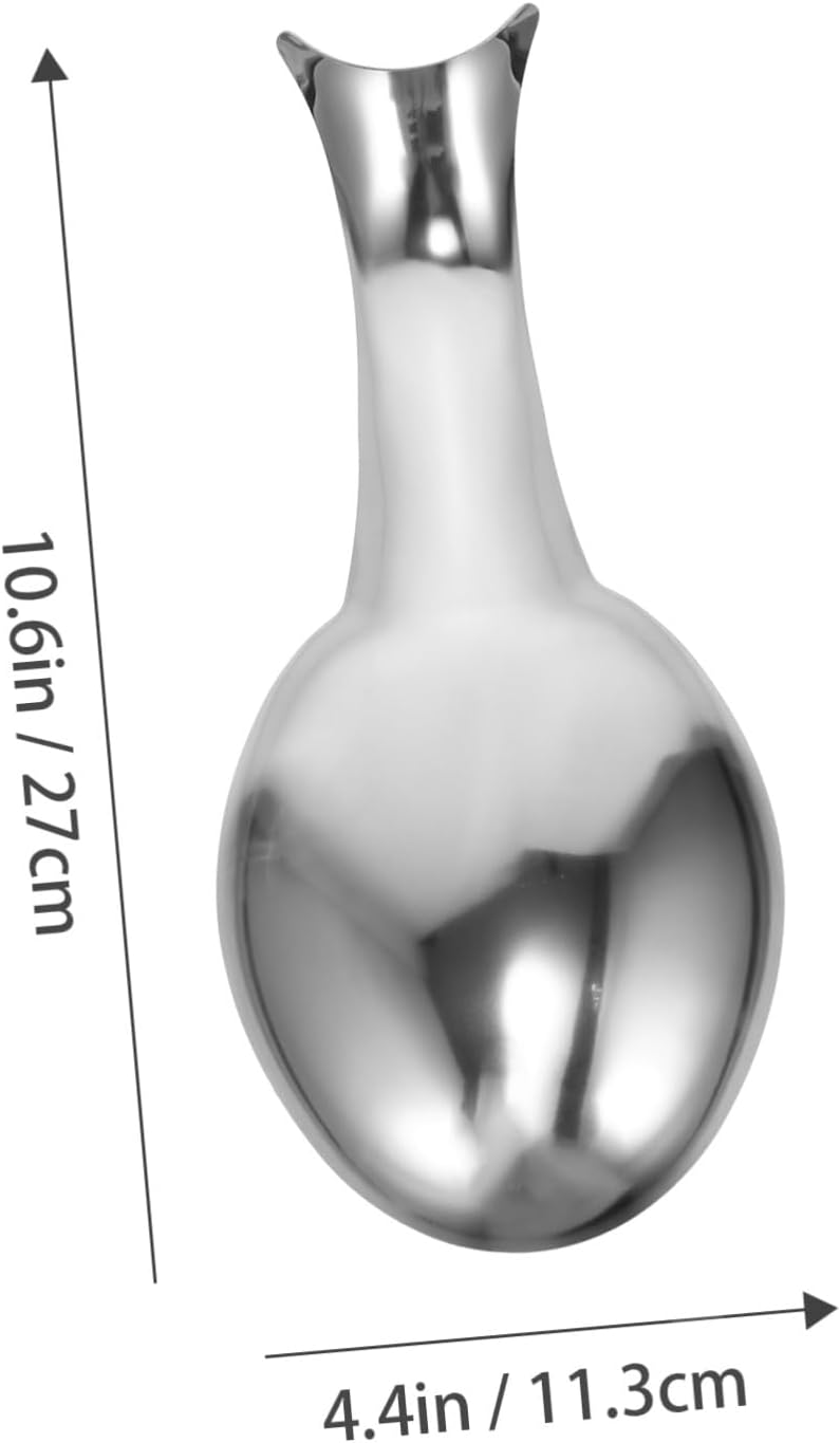 VOSAREA Stainless Steel Soup Spoon for Home Kitchen, Silver Kitchen Cutlery Tableware, Sturdy Rice and Cooking Spoon for Daily Dining - Image 1