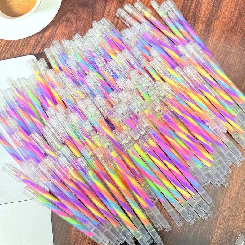 24 Random Mixed Neon Glitter Pink Fountain Pens For Journaling Crafts - Image 4