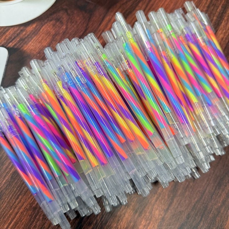 24 Random Mixed Neon Glitter Pink Fountain Pens For Journaling Crafts - Image 5