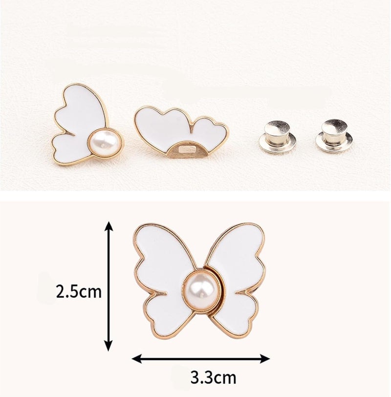 ZURATO Adjustable Buttons for Loose Jeans Pant Tightener Clip, Detachable Waist Button for Loose Jeans for Women, No Sew and No Tools Detachable Decorative Waist Button pin (Blue + White, Pack of 2) - Image 4