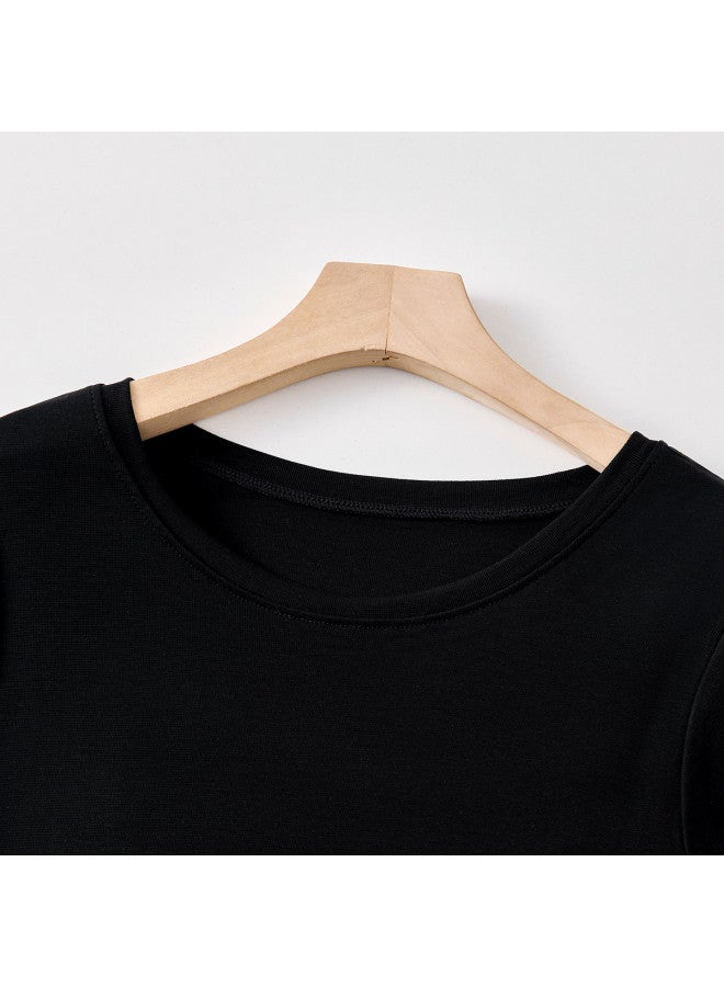 PLANDOO Women'S Short Crop Top For Spring/Autumn, High-End Layering Piece, Wearable Alone, Skin-Friendly And Breathable - Image 3