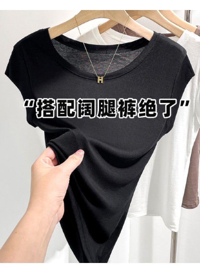 PLANDOO Women'S Short Crop Top For Spring/Autumn, High-End Layering Piece, Wearable Alone, Skin-Friendly And Breathable - Image 1