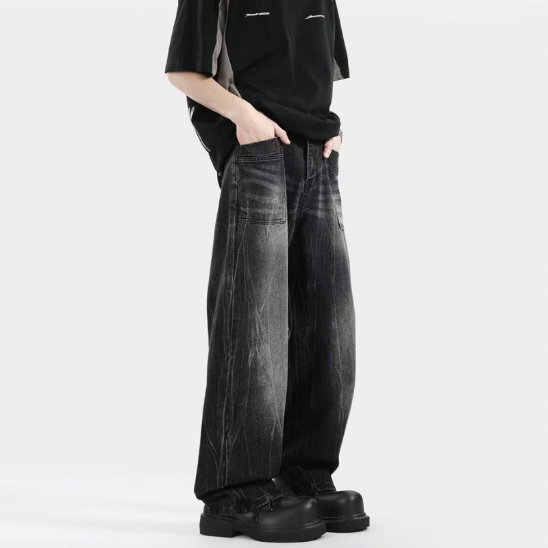 Unisex Classic Denim Jeans Loose Fit Daily Outdoor Wear - Image 1