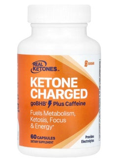 Real Ketones Ketone Charged goBHB Plus Caffeine 60 Capsules 