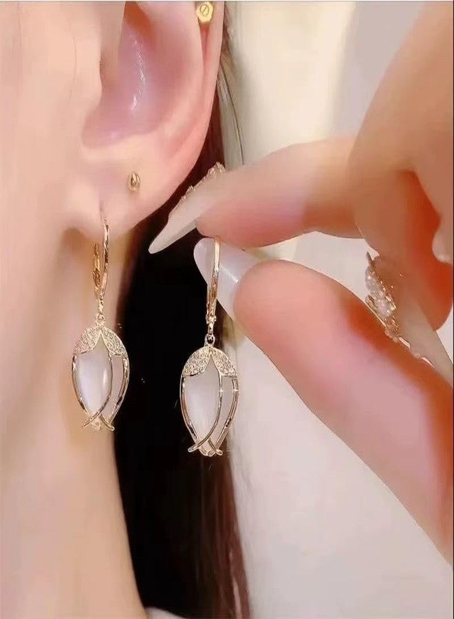 MEENAZ Gold Plated AD CZ Stone Earrings for Women & Girls | Elegant American Diamond Stud Earrings | Stylish Aesthetic Fashion Jewelry | Trendy Ear Rings for Woman | Gift Jewellery for women -210 - Image 3