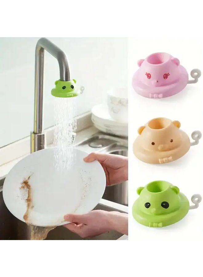2pcs Cute Cartoon Animal Water Saving Faucet Bubble Blower 360 Rotatable Tap Filter - Image 2
