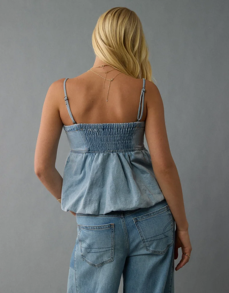 American Eagle  AE Denim Bubble Tube Top for Women | Best Price UAE