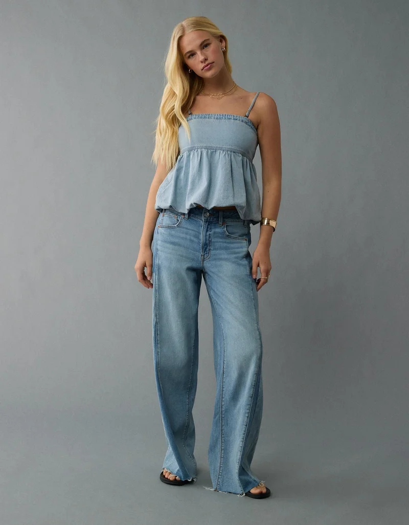 American Eagle  AE Denim Bubble Tube Top for Women | Best Price UAE