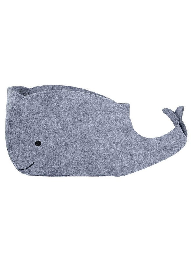 Cabilock Felt Storage Basket Storage Bin: Whale Shaped Laundry Basket Blanket Books Storage Bin for Cloth Books Sundries - Image 1