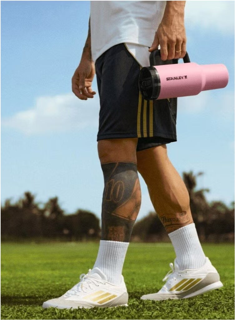 Stanley Messi x Stanley 40oz Quencher ProTour Flip Straw Tumbler – Stainless Steel Vacuum Insulated Travel Mug, BPA-Free, Car Cup Holder Compatible, Eco-Friendly, Ideal for Gym, Messi GOAT (Pink)  - Image 5