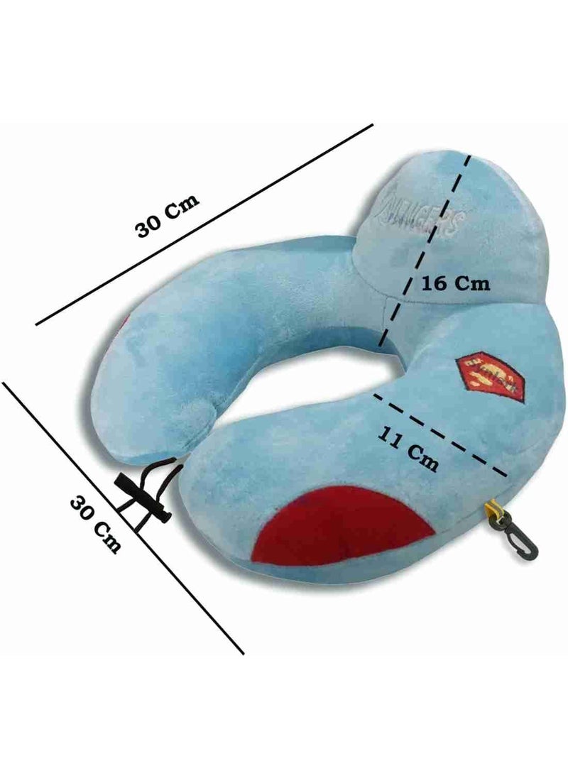 DAGDIYA DAGDIYA Super Heros U Shape Pillow Neck Pillow Cervical PillowNeck Support Office Nap Travel Drive U Shaped Pillow for Travel in Flight car Train Airplane for Sleeping Blue  - Image 2
