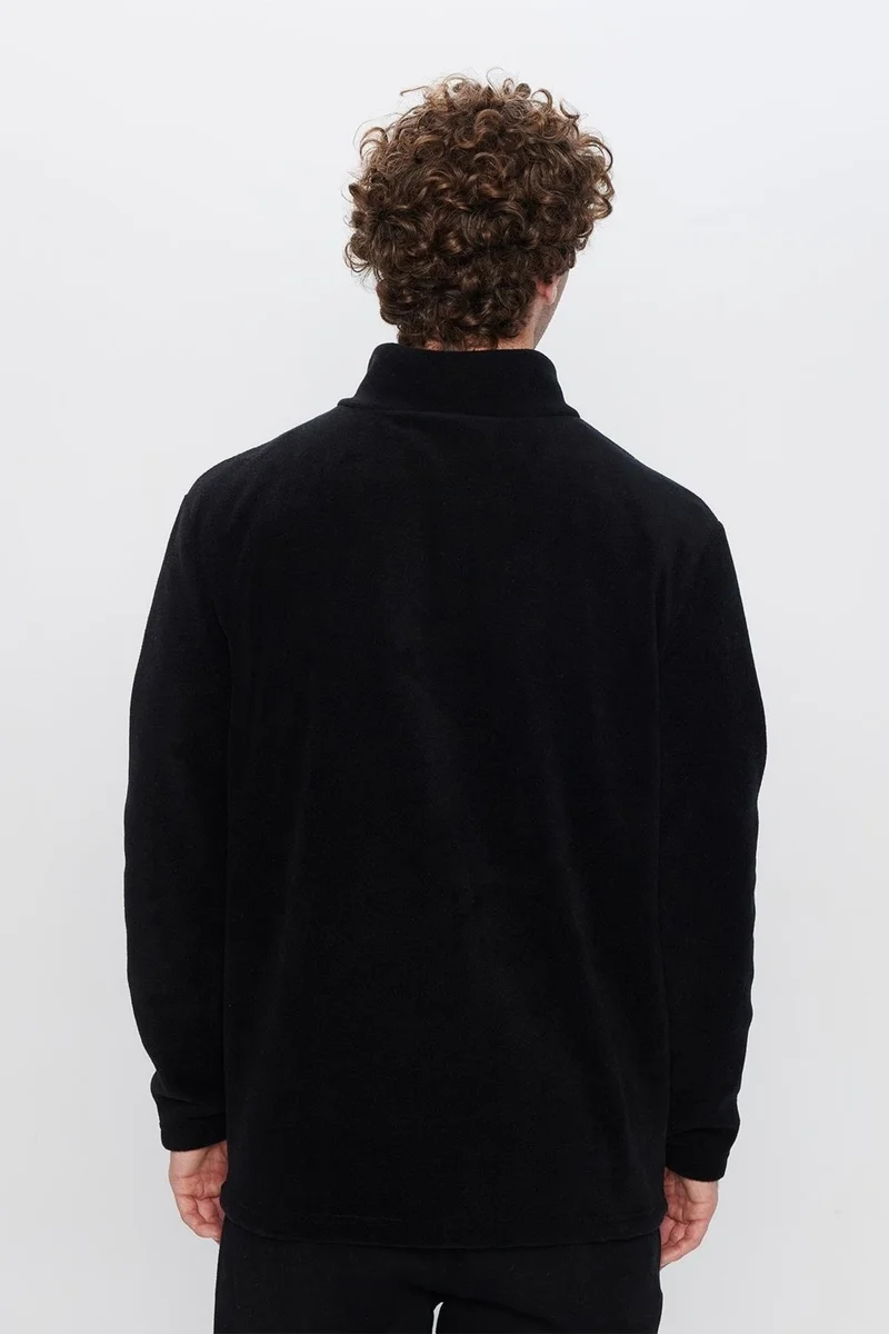 تودورس Black Anti-Pilling Non-Pilling Standard Fit Full Zipper Cold Proof Polar Cardigan