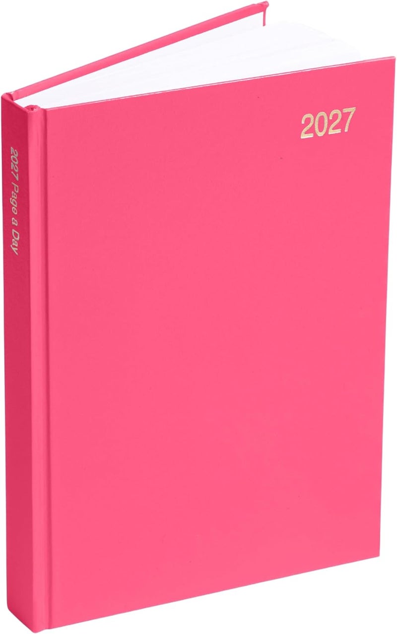 evelay 2025 A4 A5 Day to Page Diary Full Year Planner Desk Hardback Academic Organiser for Home Office School (A4 Page a Day, Cerise) - Image 3