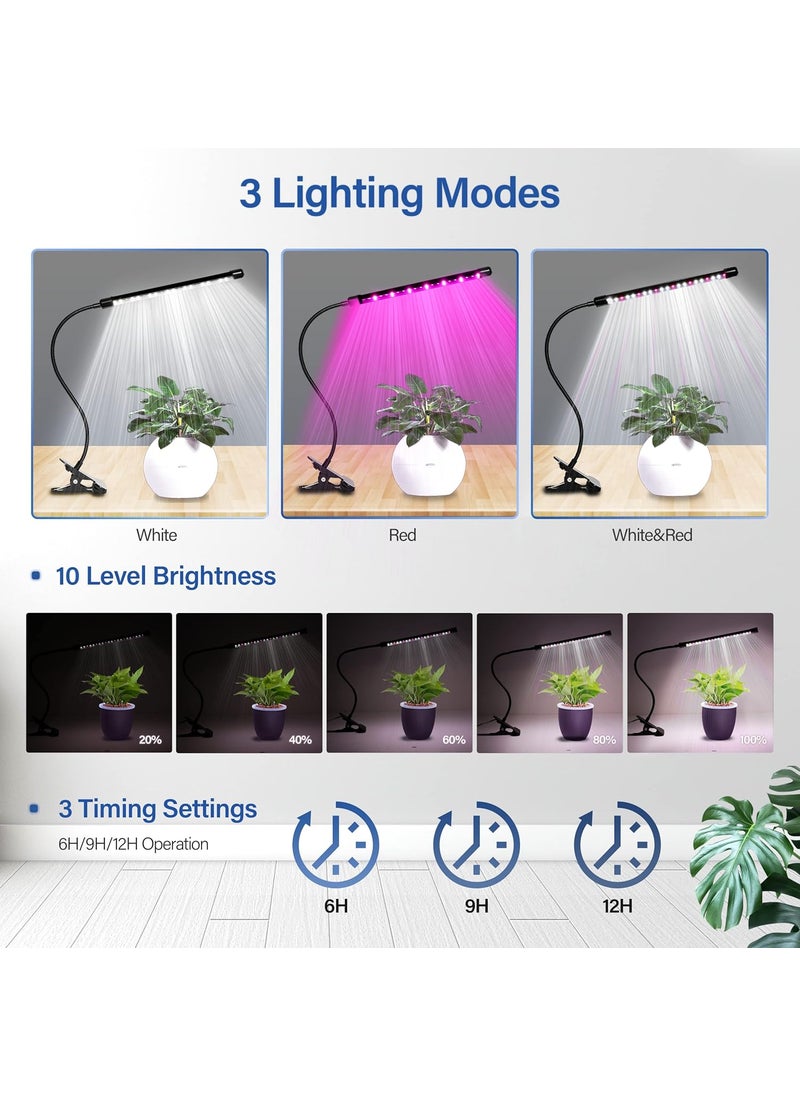 iPower iPower LED Grow Lights with Full Spectrum Plant Growing Lamp for Indoor Plant 3 Modes Timing Function 1 Tubes White  - Image 3