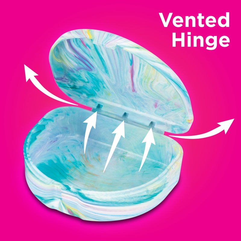 Practicon Marble Retainer Cases, Orthodontic Aligner Case, Mouth Guard Holder (3 Pack) (Cotton Candy) - Image 4