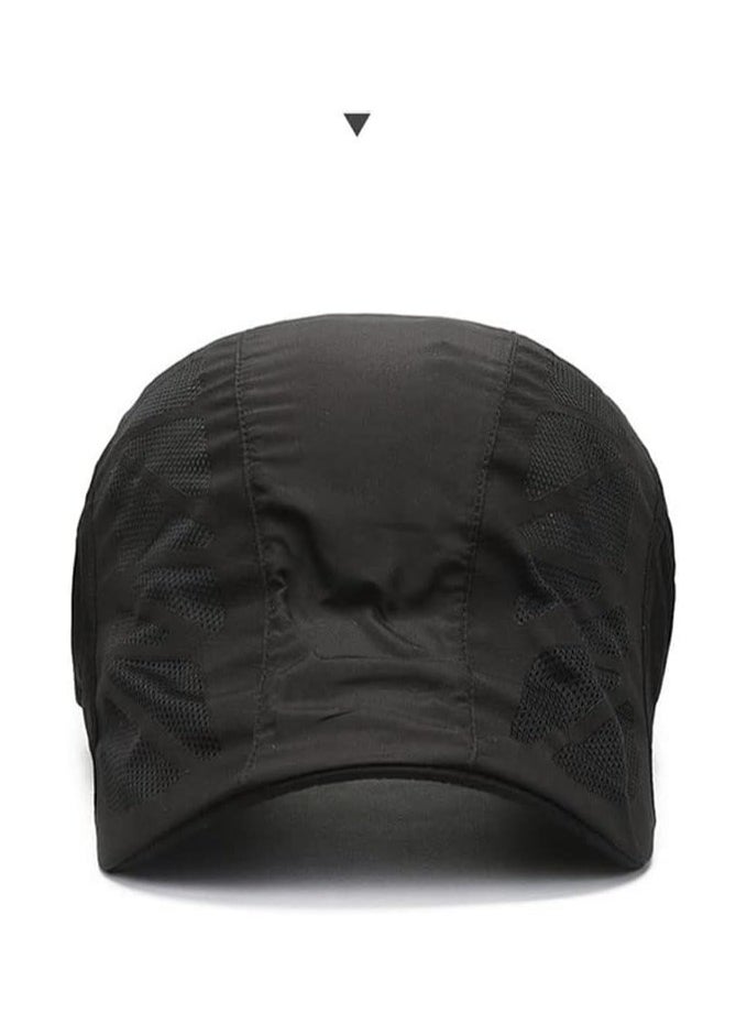 BreeJooy - Men mesh cap baseball cap running hat quick drying hats unisex breathable sport solid color snapback hat - Image 1