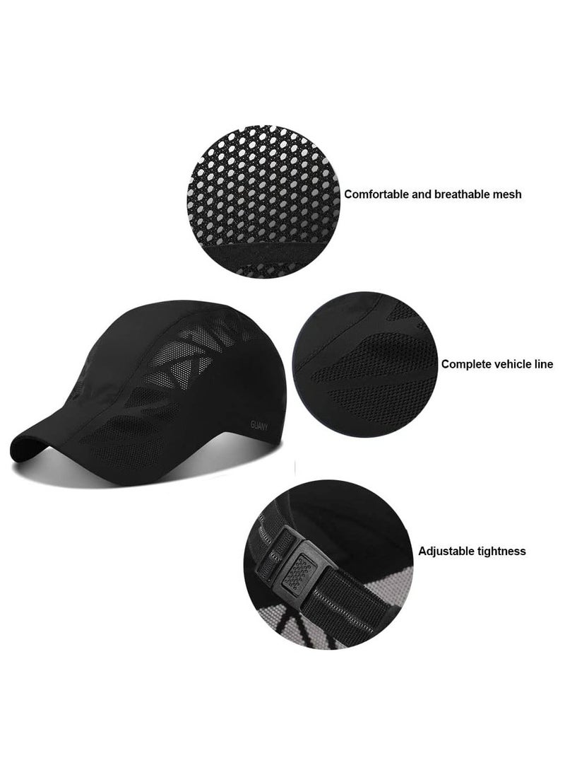 BreeJooy - Men mesh cap baseball cap running hat quick drying hats unisex breathable sport solid color snapback hat - Image 1