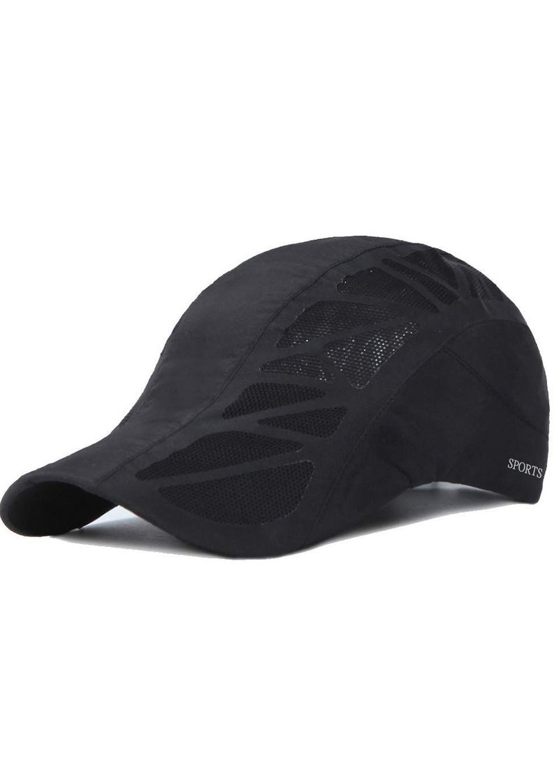 BreeJooy Men mesh cap baseball cap running hat quick drying hats unisex breathable sport solid color snapback hat  - Image 1